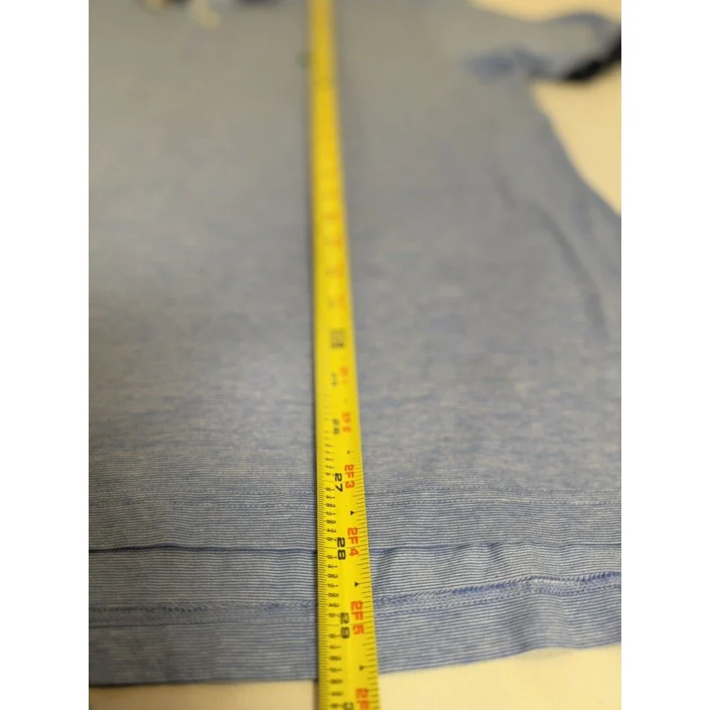 Brooks Brothers Men’s Polo Shirt Blue Stripe Black Collar Size L - Picture 12 of 12